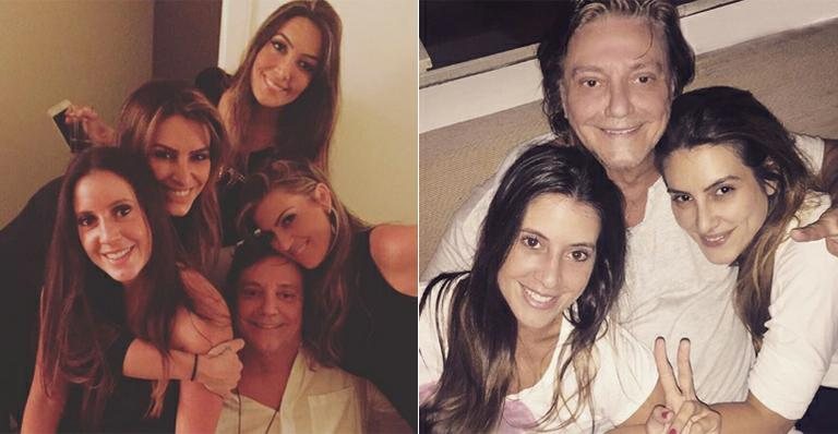 Fábio Jr com a noiva, Fernanda, e as filhas Tainá, Kika e Cleo - Instagram/Reprodução