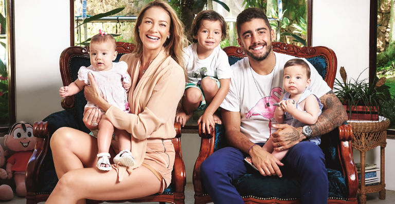 Em casa, no Rio, Luana realça a vida em família com Pedro, Dom e os gêmeos de 7 meses. - CADU PILOTTO