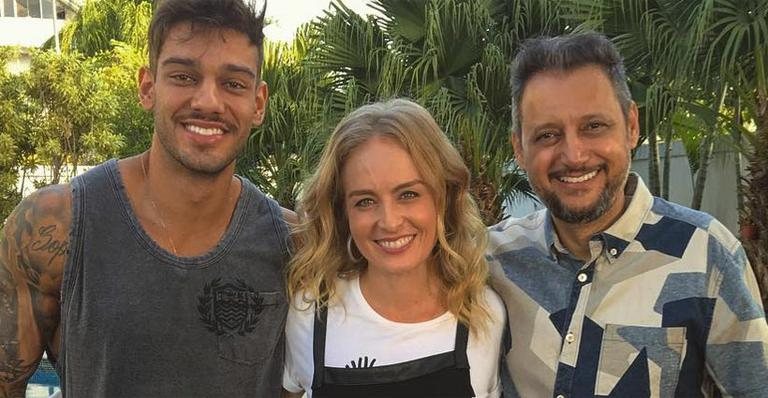 Lucas Lucco, o pai e Angélica no 'Estrelas' - Reprodução Instagram