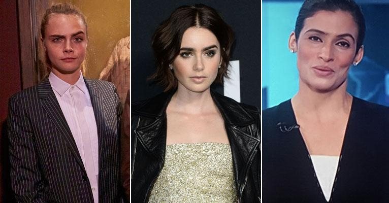 Cara Delevingne, Lily Collins e Renata Vasconcellos - Getty Images/Reprodução TV Globo