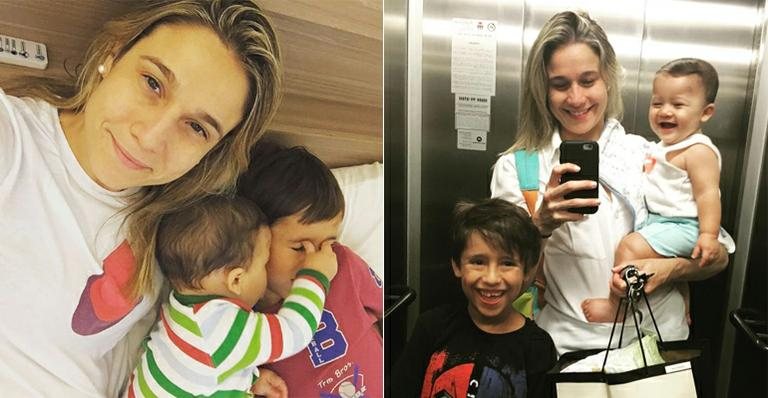 Fernanda Gentil com Gabriel e Lucas - Instagram/Reprodução