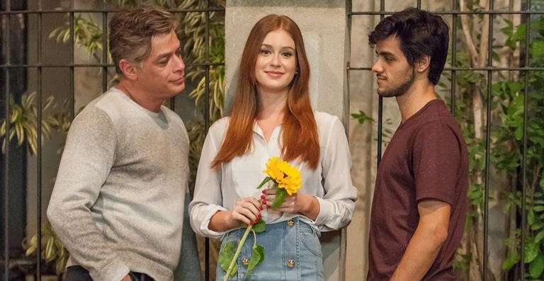 Arthur (Fábio Assunção), Eliza (Marina Ruy Barbosa) e Jonatas (Felipe Simas) - TV Globo