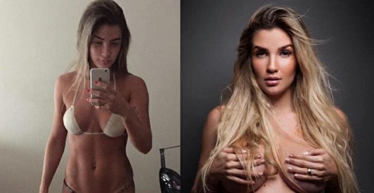 Aline Gotschalg em foto antes e durante a gravidez - Instagram/Reprodução