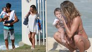 Deborah Secco e o marido vão à praia com a filha, Maria Flor - Dilson Silva/ AgNews