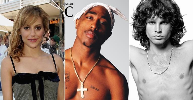 Brittany Murphy, Tupac Shakur e Jim Morrison - Getty Images/Divulgação