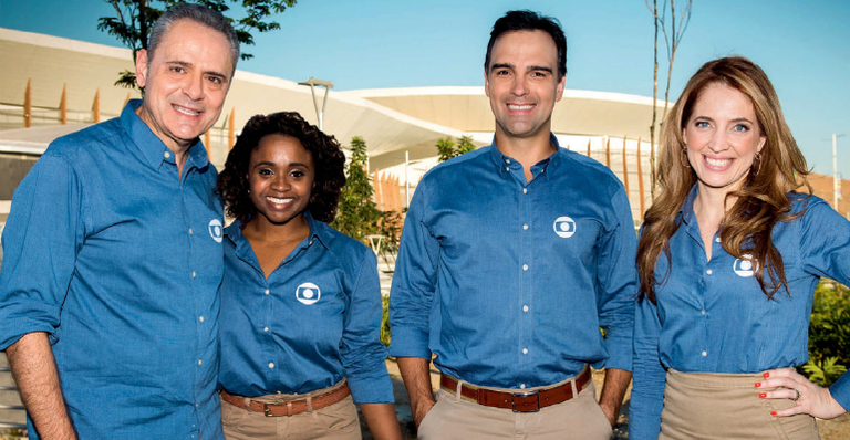 Luis Roberto, Daiane dos Santos, Tadeu Schmidt e Poliana Abritta - JOÃO MIGUEL JÚNIOR/TV GLOBO