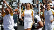 Cafu, Viviane Araújo e Otaviano Costa carregam a tocha olímpica - Marcos Ferreira / Brazil News