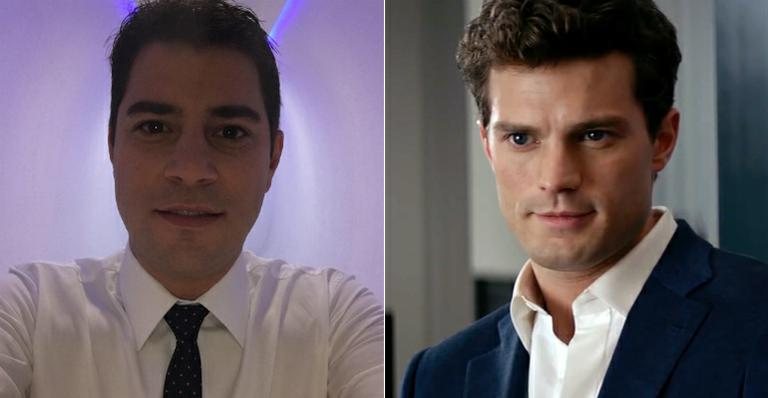 Evaristo Costa e personagem Christian Grey do filme 50 Tons de Cinza - Instagram/Reprodução