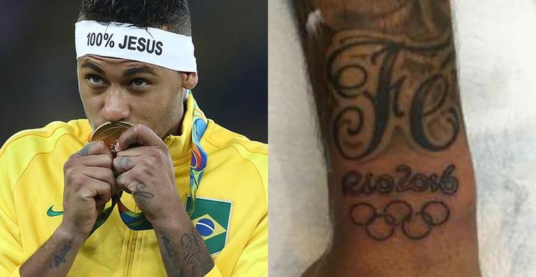 Neymar faz tatuagem - Getty Images/ Reprodução