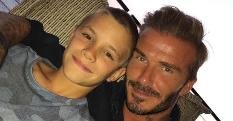 David Beckham parabeniza o filho, Romeo - Reprodução/Instagram