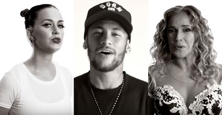 Neymar canta 'Imagine' em vídeo com Katy Perry, Daniela Mercury e outros artistas - Reprodução