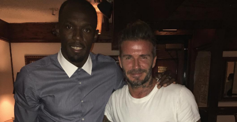 David Beckham encontra o velocista Usain Bolt - Reprodução/Instagram