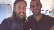 Lucas Lucco encontra David Guetta no avião - Reprodução/Instagram