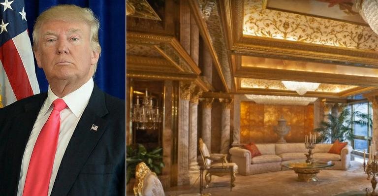 Conheça o apartamento coberto de ouro e mármore de Donald Trump em Nova York - GettyImages e YouTube/Reprodução