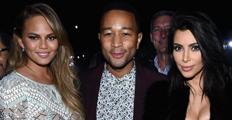 Chrissy Teigen, John Legend e Kim Kardashian - Getty Images