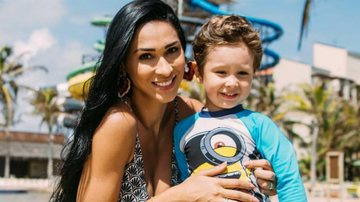 Jaque e Arthur se divertem em toboágua do Beach Park, em Aquiraz. - Divulgação