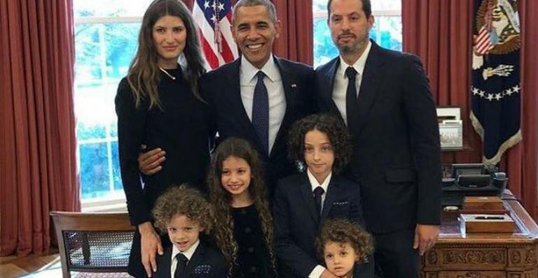 Michelle Alves e a família em jantar de hannukah com Obama - Divulgação