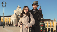 Na Praça do Comércio e às margens do rio Tejo, Marcella Valente e Nando Dolabella enfatizam o clima de romance da viagem - LUÍS COELHO / CARAS PORTUGAL