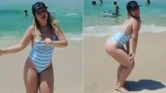 De maiô cavado, Cacau dança funk em praia carioca - Instagram/Reprodução