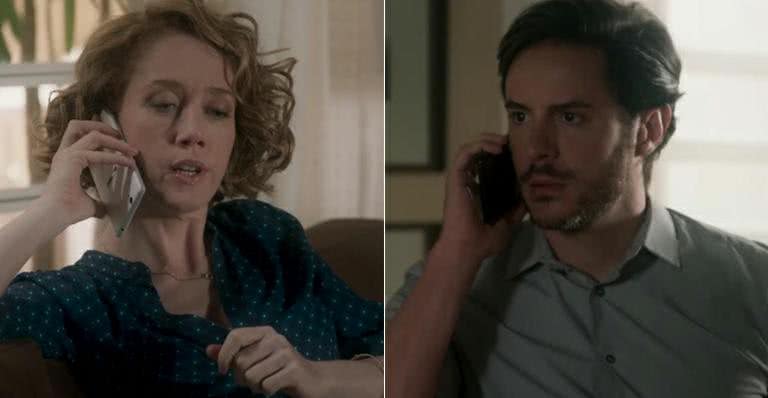 Em A Lei do Amor, atores usam os celulares invertidos e desligados em cena - TV Globo/Reprodução