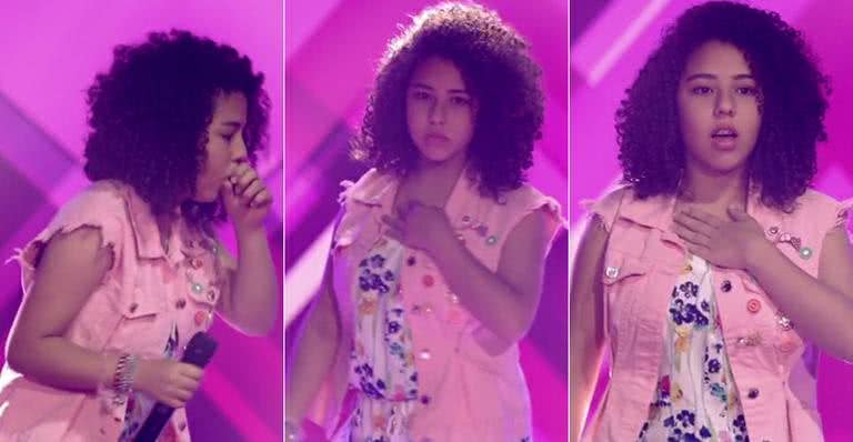 Maria Tereza Prezoto canta no The Voice Kids - TV Globo/Reprodução