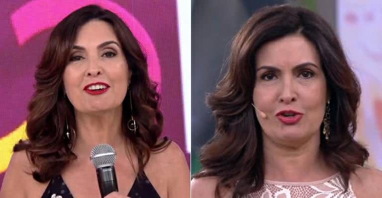 Fátima Bernardes com novo visual (à esq.) em janeiro de 2017 e com visual antigo (à dir.) em dezembro de 2016 - TV Globo/Reprodução