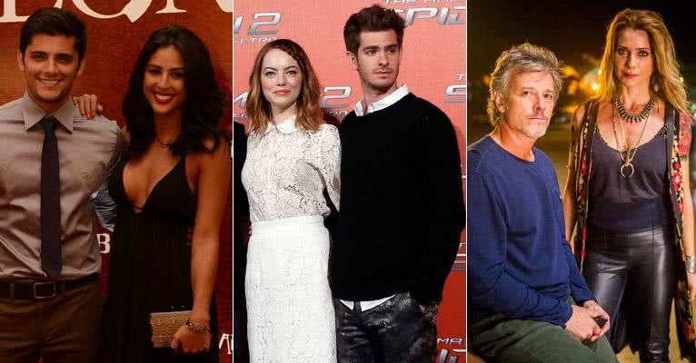 Yanna Lavigne e Bruno Gissoni, Emma Stone e Andrew Garfield e Marcello Novaes e Letícia Spiller - Divulgação/TV Globo/Getty Images