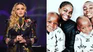 Madonna e os quatro filhos adotivos, Mercy James, David Banda e as gêmeas Estere e Stelle - Getty Images; Reprodução / Instagram