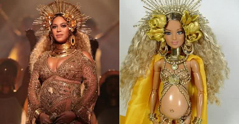 Artista plástico cria boneca de Beyoncé grávida - Getty Images e Marcus Baby/Divulgação