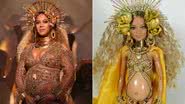 Artista plástico cria boneca de Beyoncé grávida - Getty Images e Marcus Baby/Divulgação