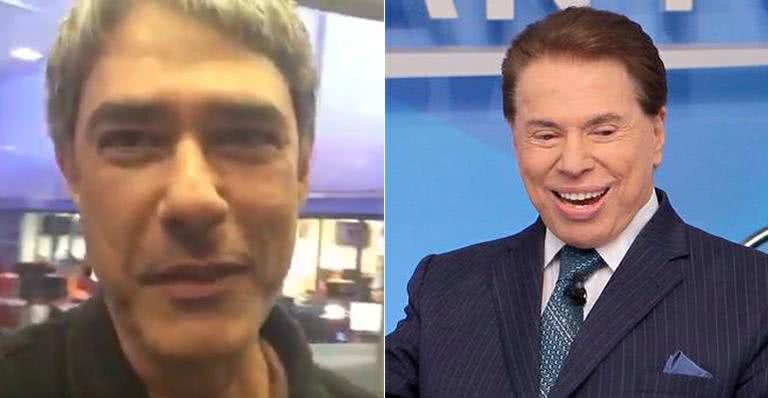 William Bonner e Silvio Santos - Twitter/Reprodução e SBT/Divulgação