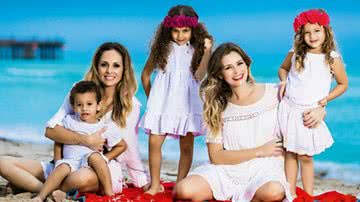 Fabi com filhos, Bernardo e Estella, e Bianca com a herdeira, Cecília - TODDY HOLLAND