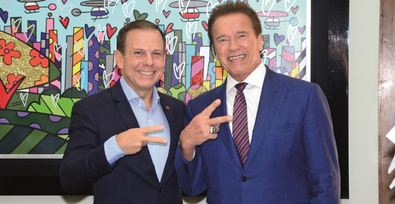 João Doria e Arnold Schwarzenegger - EDUARDO MARTINS/AGNEWS