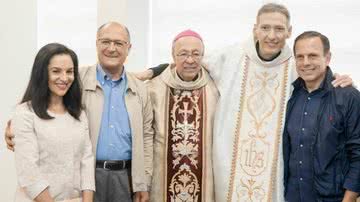 Lu e Geraldo Alckmin, Dom Fernando Figueiredo, Padre Marcelo Rossi e João Doria - LUIZ PEDRO PULCINELLI