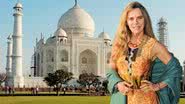 Bruna Lombardi em frente ao Taj Mahal - Divulgação