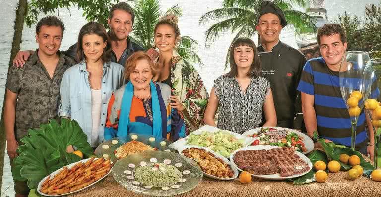 Rodrigo Fagundes, Bruna Spínola, Marcelo Serrado, Nicette Bruno, Nanda Costa, Valentina Herszage, o chef Alexandre Matias e Thiago Martins - CADU PILOTTO, CESAR ALVES E FABRIZIA GRANATIERI