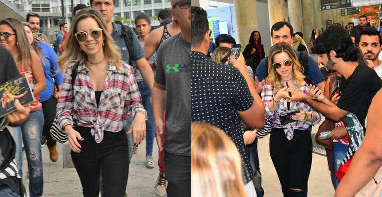 Sandy em aeroporto no Rio de Janeiro - William Oda / AgNews