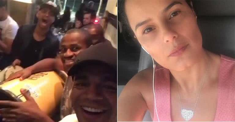 Denílson aparece no samba e leva bronca da mulher, Luciele di Camargo - Reprodução Instagram