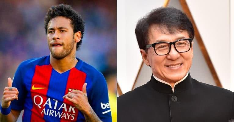 Neymar e Jackie Chan - Reprodução/ Instagram/Getty Images