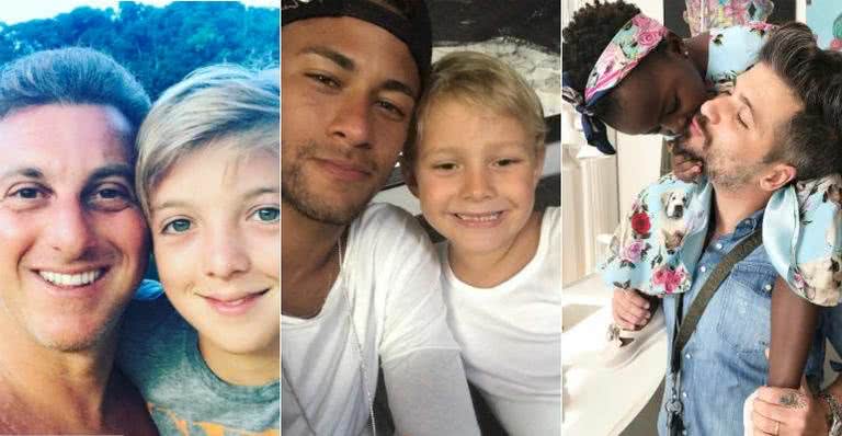 Luciano Huck e Joaquim, Neymar e David, Bruno Gagliasso e Titi - Reprodução/Instagram