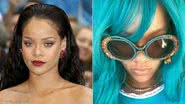 Rihanna surge com os cabelos azuis - Getty Images e Instagram/Reprodução