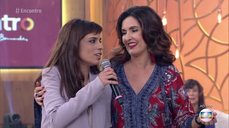 Fátima Bernardes promove encontro de Maria Ribeiro com Alex Escobar - TV Globo/Reprodução