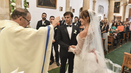 O casal oficializa a união em Santuario della Madonna del Canneto, a mesma igreja onde os pais do noivo se casaram - VICTOR SOKOLOWICZ