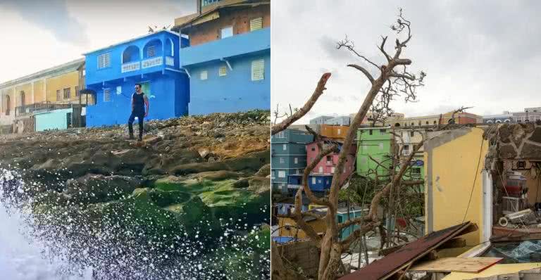 Furacão Maria destrói cenário de Despacito em Porto Rico - YouTube/Reprodução e Getty Images