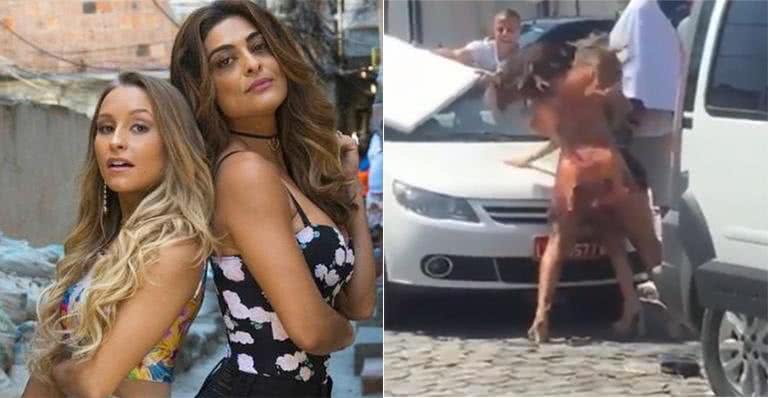 Fãs gravam cena com Juliana Paes e Carla Diaz - Reprodução