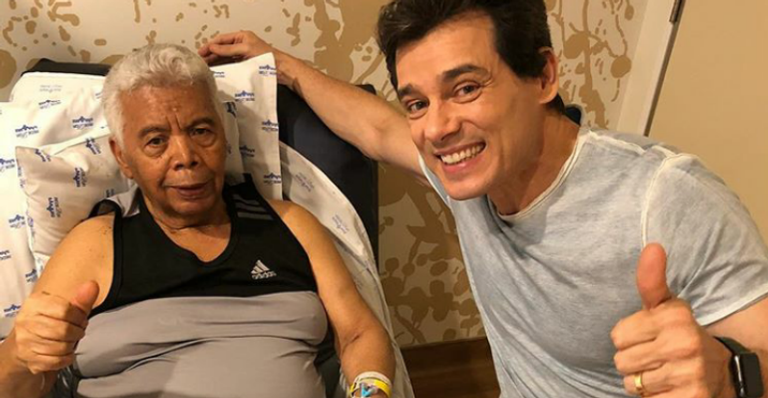 Celso Portiolli visita Roque no hospital - Instagram/Reprodução