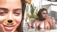 Anitta comemora sucesso de 'Vai Malandra' na piscina - Reprodução