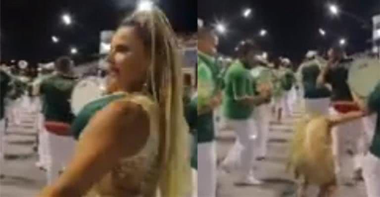 Viviane Araújo leva tombo em ensaio no Sambódromo - Reprodução