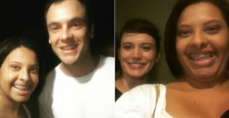 Bianca Bin e Sérgio Guizé posam com fã em show - Instagram/Reprodução