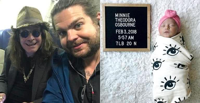 Ozzy Osbourne, Jack Osbourne e Minnie Theodora - Reprodução / Instagram